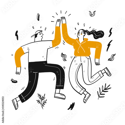 Happy couples dancing