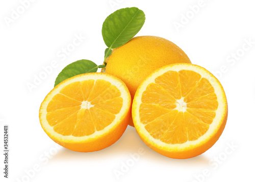 Orange fruit isolated on white background. With clipping path. 