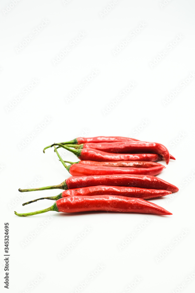 Red Chili or peppers or Capsicums , shots on isolated white background. Red Chili or peppers or Capsicums , shots on isolated white background.
