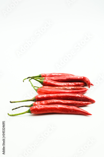 Red Chili or peppers or Capsicums , shots on isolated white background.
