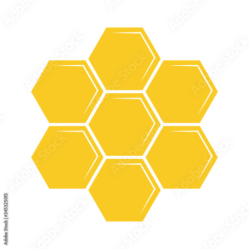 Honeycomb vector icon. Sweet natural food. Honey cells symbol on white background.