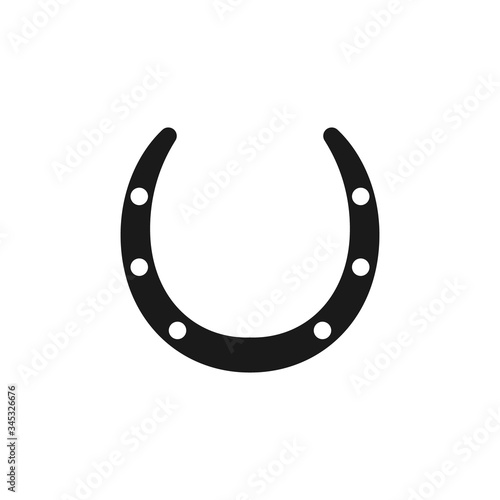 Horseshoe icon isolated on white. Good luck symbol vector illustration.