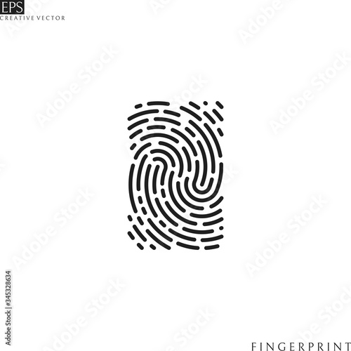 Human fingerprint. Logo. Isolated fingerprint on white background