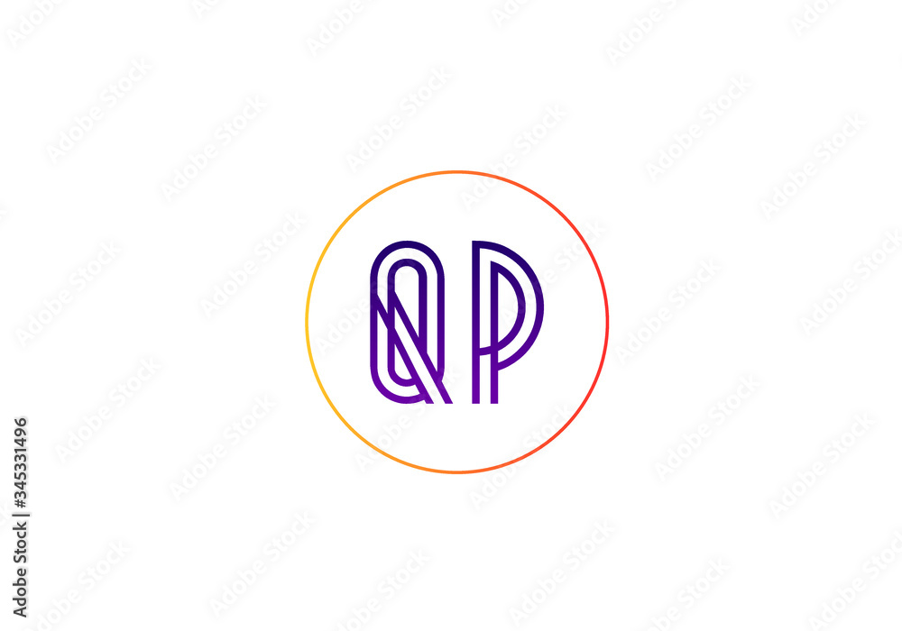 Initial Monogram Letter Q P Logo Design Vector Template. QP Letter Logo Design Initial Monogram Letter Q P Logo Design Vector Template. QP Letter Logo Design