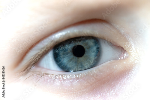 Macro of child blue eyes