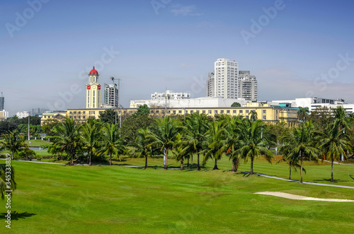 Landscape of Manila in the Philippines with its Golf in the city center