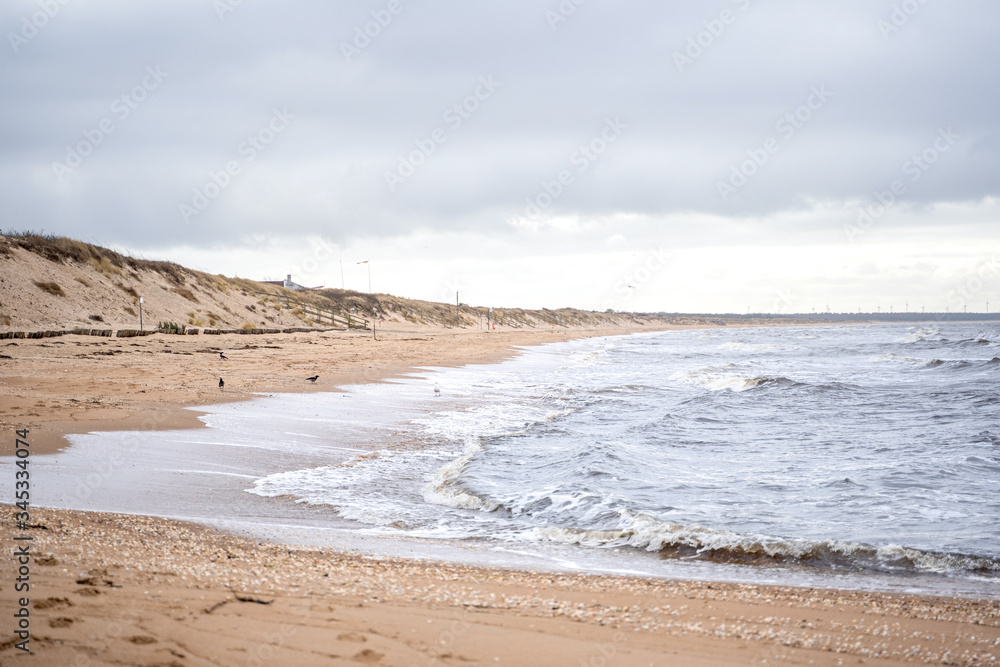 Stormy day at the beach of Angelholm, Sweden.