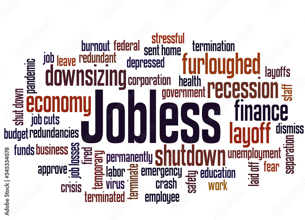 Jobless word cloud concept