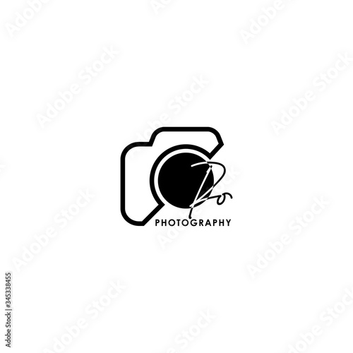 Initial Letter PO with camera. Logo photography simple luxury vector.