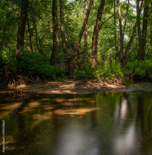 Photography Russia, Moscow region, forest stream. Long exposure.