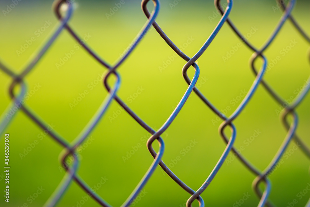 Fototapeta premium Coil, fence, wall, field in the park.
