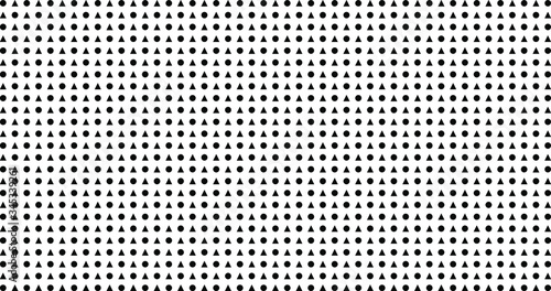 Point, circle and square and triangle Black white seamless, basic geometric background, for website design background, pattern, fabric, cover, media 