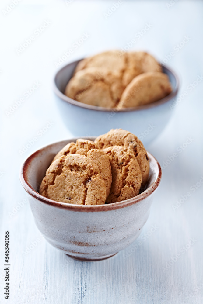 Butter cookies on bright wooden background. Butter cookies on bright wooden background.