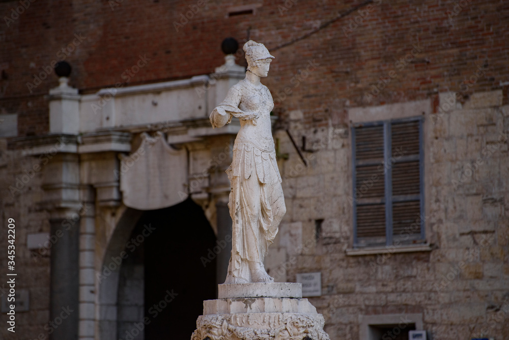 Statue of the Minerva Armata by the Veronese sculptor Giambattista Cignaroli 1818, Brescia, Italy.