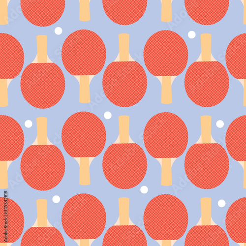 Ping pong, table tennis pattern. Repeat vector design. Great for gift, products, wrapping, sports. Background wallpaper.