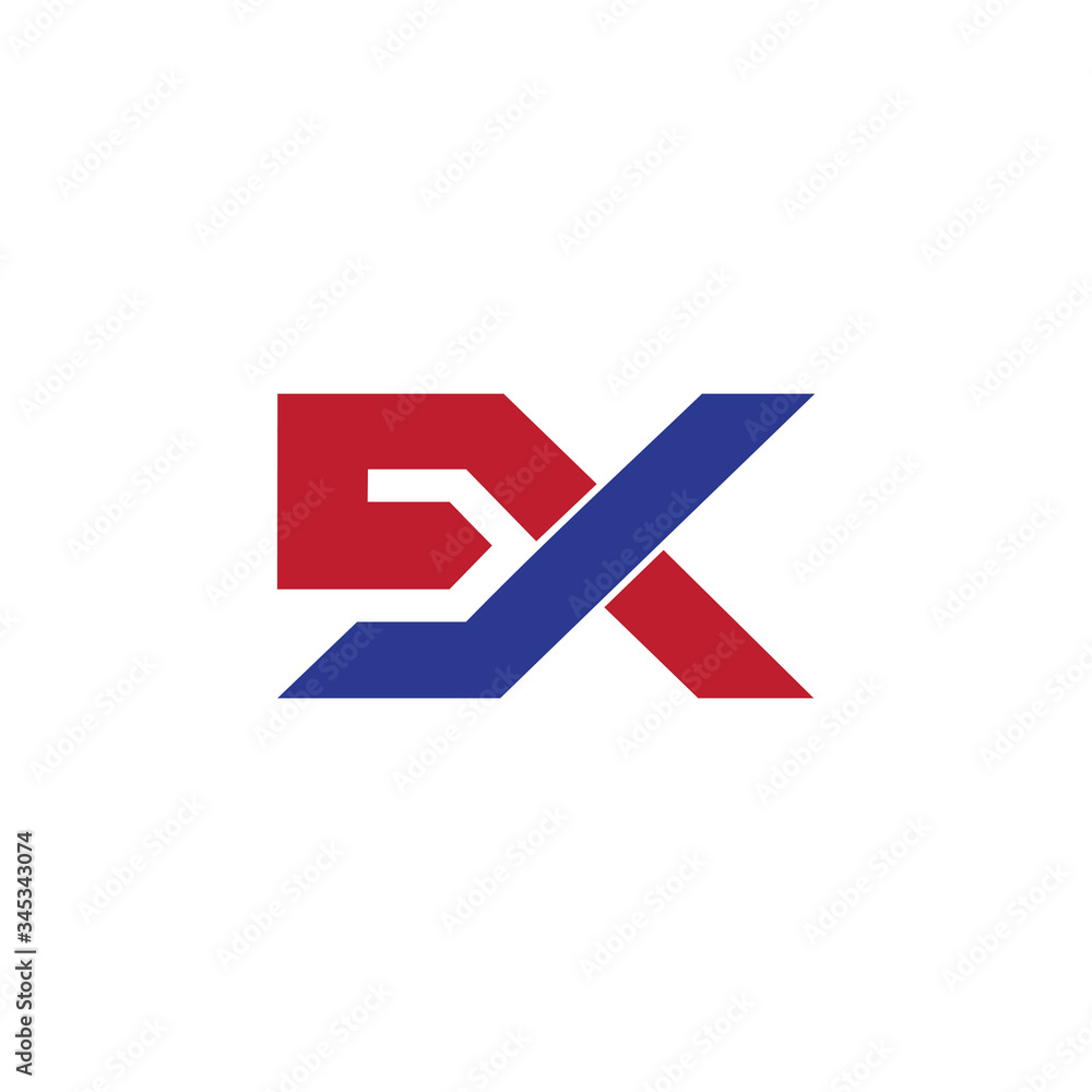 abstract letter ex simple overlapping geometric logo vector abstract letter ex simple overlapping geometric logo vector