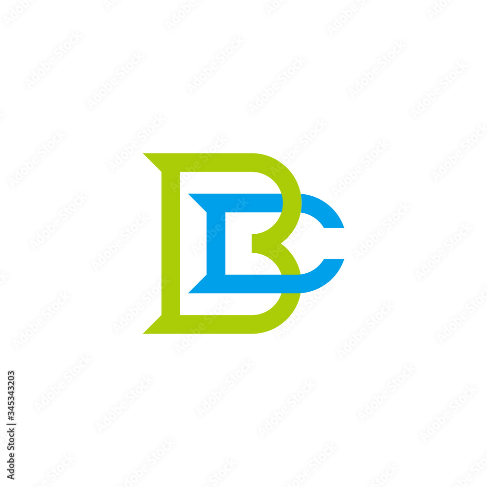 abstract letter bc linked geometric colorful design logo vector abstract letter bc linked geometric colorful design logo vector