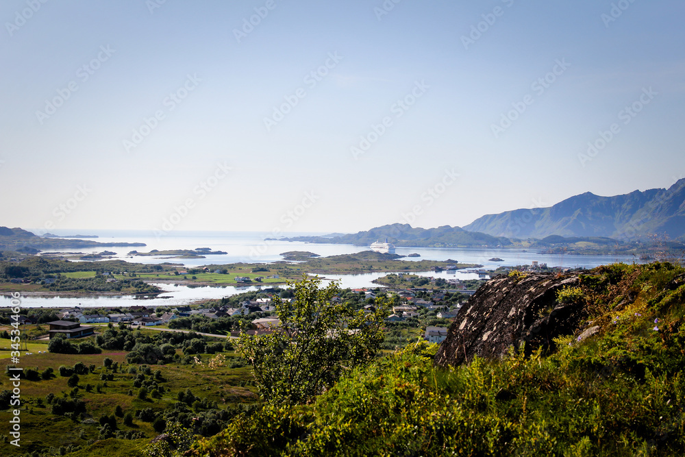 View on the Leknes fjord