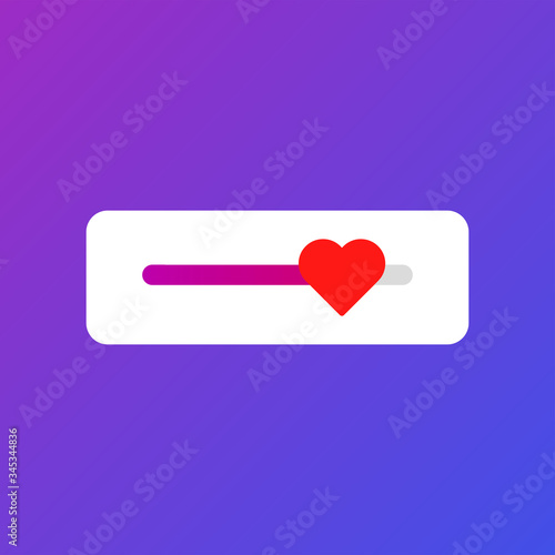 Social media emoji slider with heart icon. Vector Illustration	