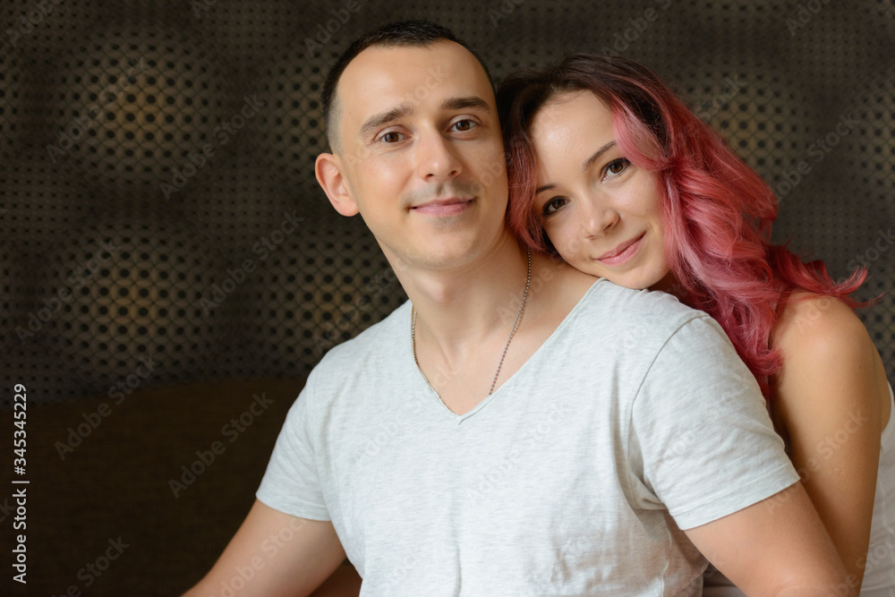 Portrait of couple together and in love against abstract background Portrait of couple together and in love against abstract background