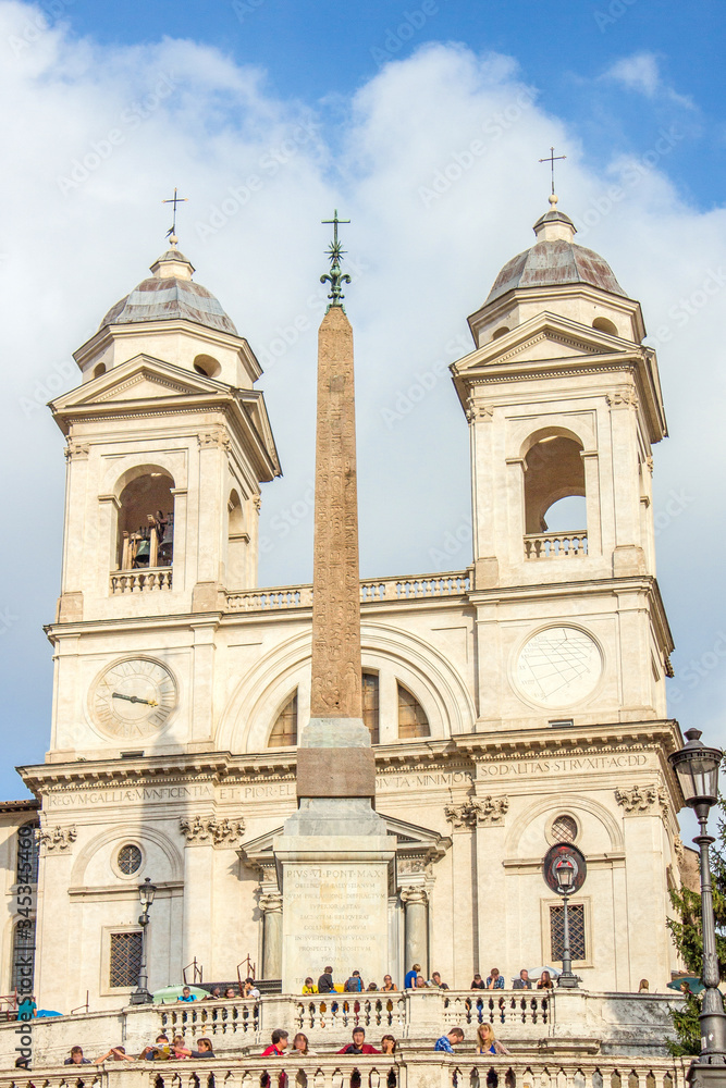 The church of the Santissima Trinità dei Monti (in italian Santa Trinità dei Monti also known as Trinità dei Monti) Rome Italy