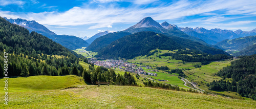 Mountains surrounding the Austrian village Nauders. Both Italy (the Italian region Alto Adige is connected by the Resia Pass) and Switzerland (the canton of Graubünden) are close photo