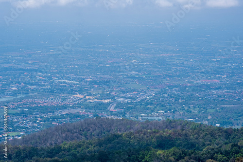 top view beautiful city of chiang mai thailand
