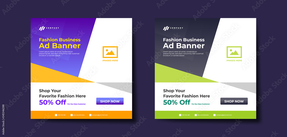 Social media post template Colorful Modern Banner design element, trendy gradient colors design for your business & shop Social media post template Colorful Modern Banner design element, trendy gradient colors design for your business & shop
