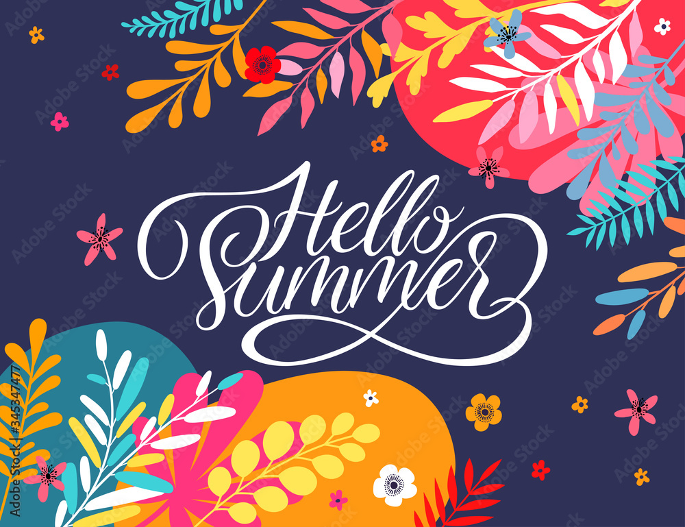 Naklejka premium Hello summer greeting card