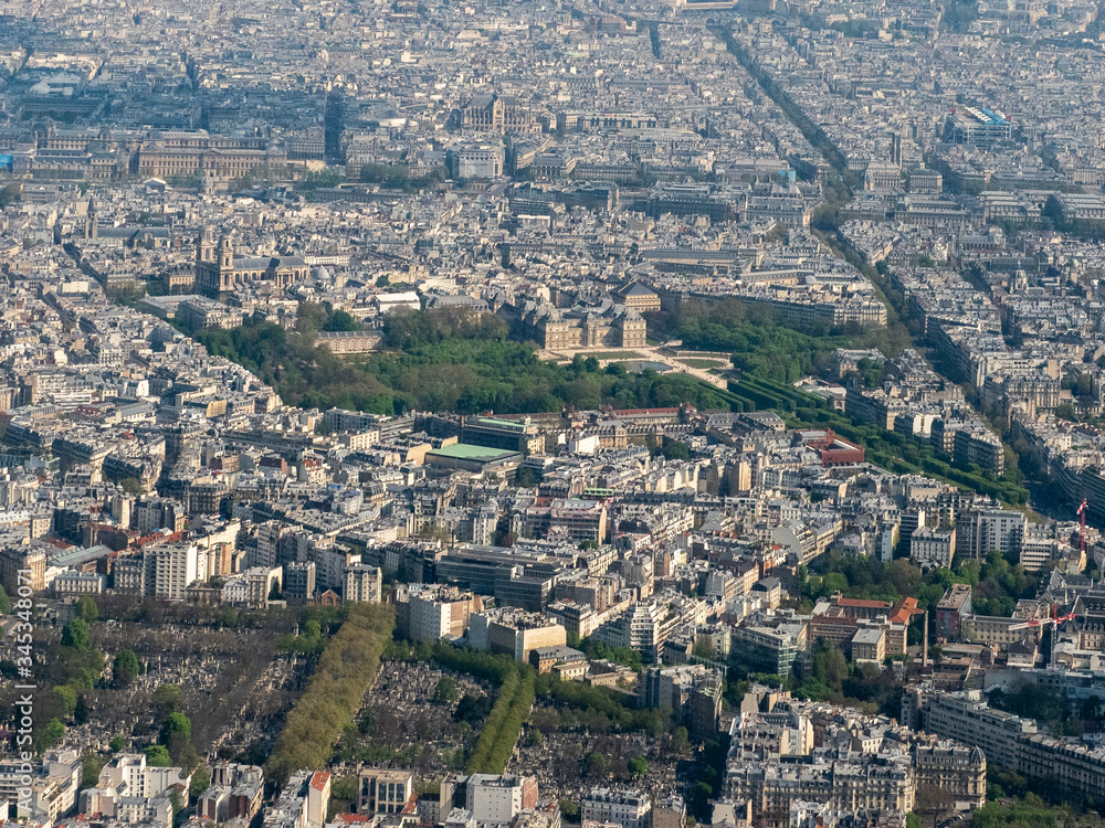 vue aérienne du centre de Paris