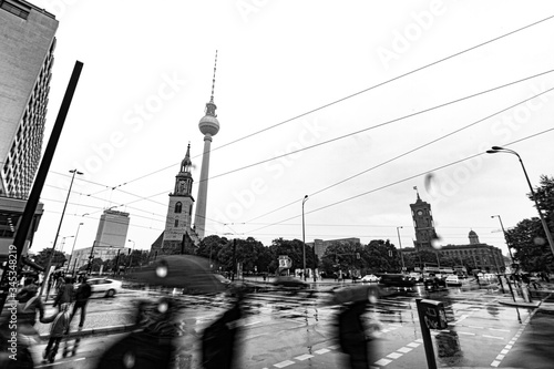 Photography Berlins rainy fall rush hour