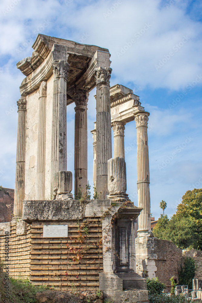 Temple of Vesta (in italian Tempio di Vesta e Foro Romano) Rome Italy
