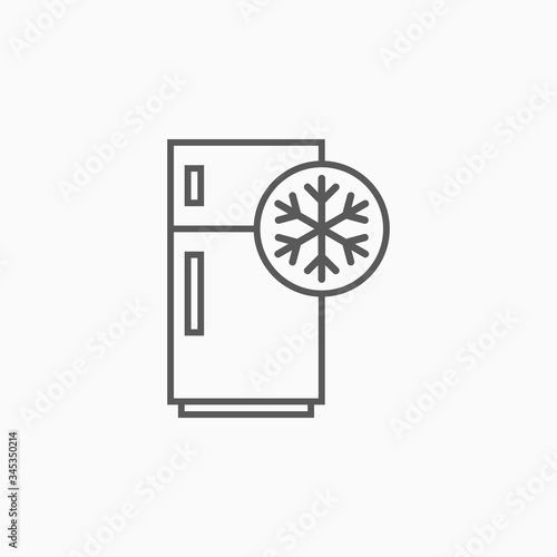 refrigerator icon, fridge vector, freezer illustration