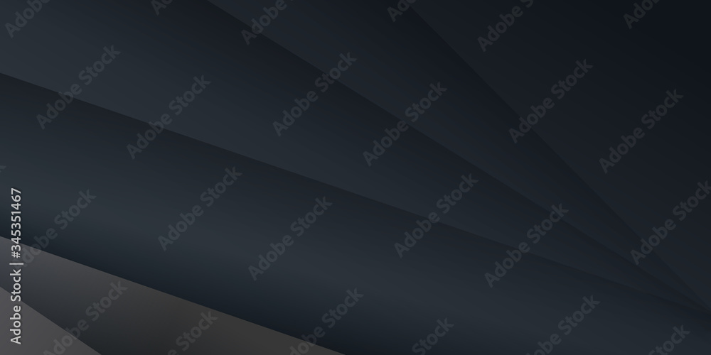 Dark black neutral abstract background for presentation design. Abstract 3d background with black paper layers. Vector Illustration Modern Black Abstract Design Geometric Paper Style Background
