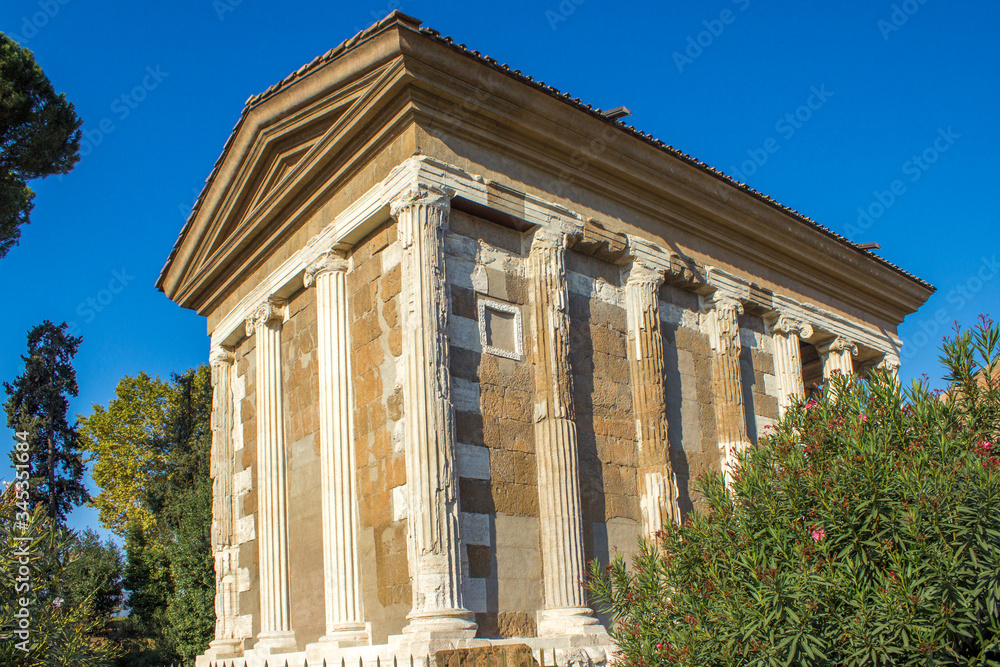 Temple of Portunus (in italian Tempio di Portuno) and Rome Italy