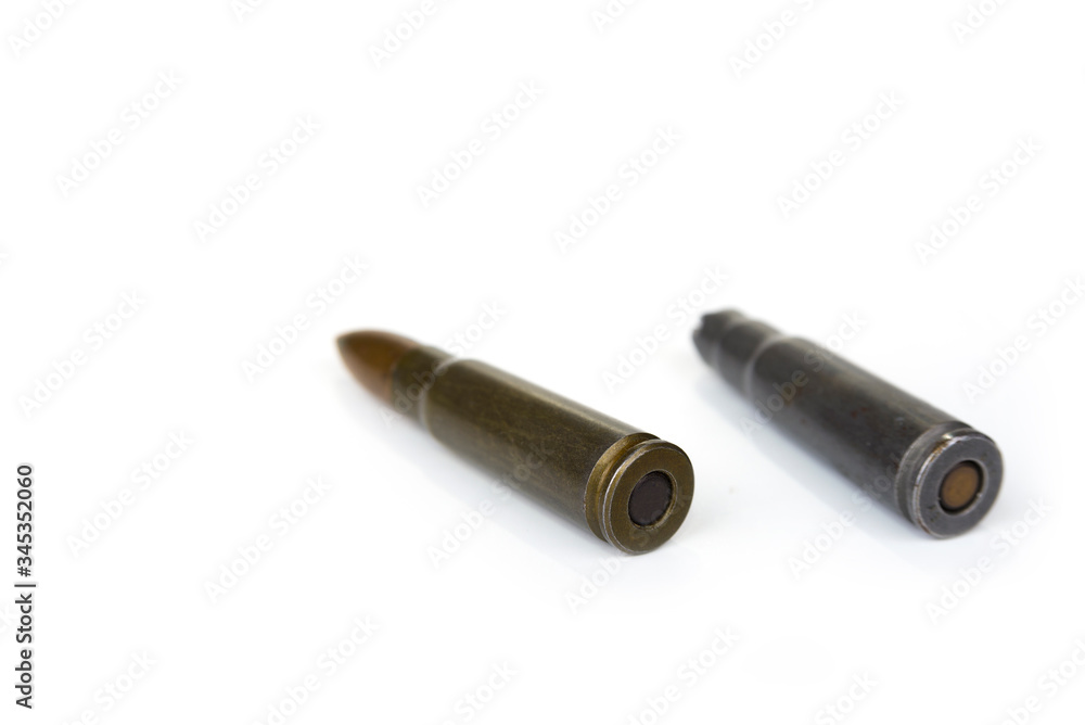 Samle of submachine cartridge gun and rifle ammunition