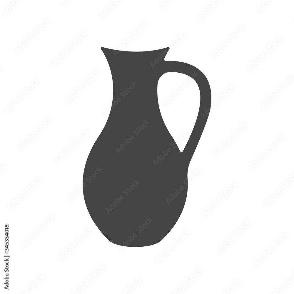Jug vector icon on white isolated background.