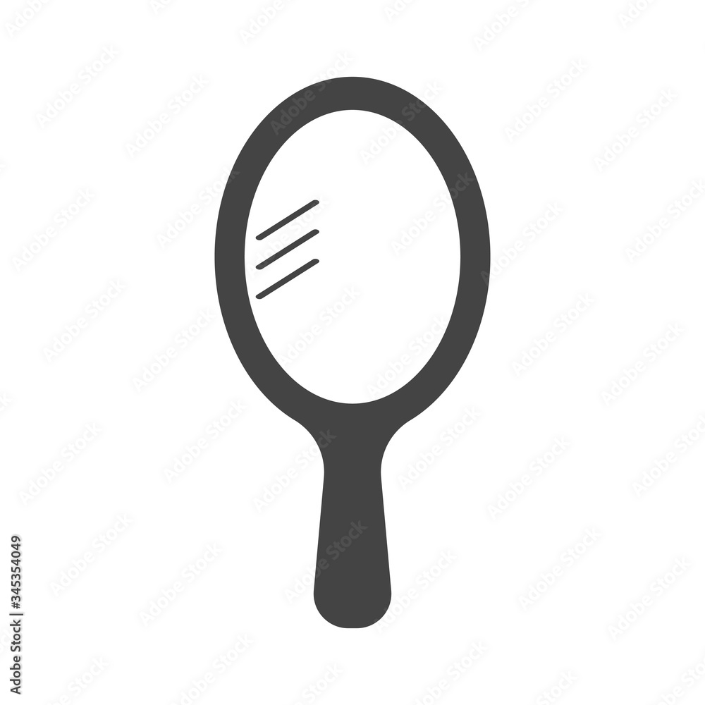 Vector icon hand mirror for makeup and personal care on white isolated background. Vector icon hand mirror for makeup and personal care on white isolated background.