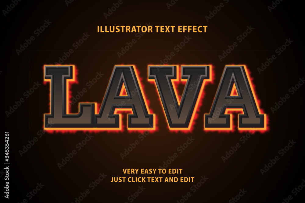 3d lava text effect, editable text