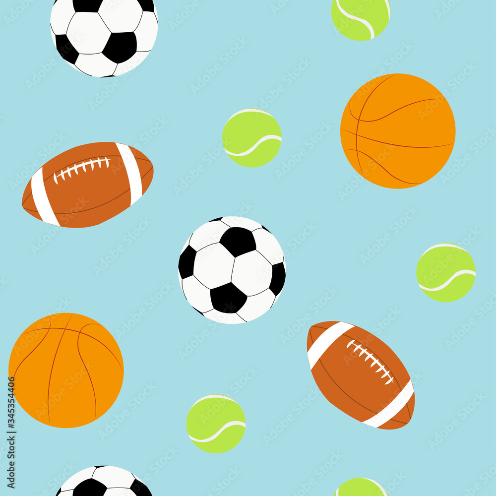 Vector Sports Seamless Pattern Background Illustration 