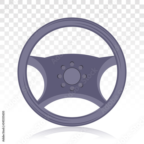 Car / automobile steering wheel or driving wheel flat icon on a transparent background