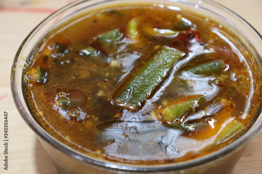 Fresh Young Lady Fingers rasam or Okra in white background Fresh Young Lady Fingers rasam or Okra in white background