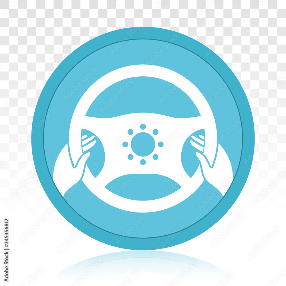 Car / automobile steering wheel or driving wheel flat icon for apps or websites Car / automobile steering wheel or driving wheel flat icon for apps or websites