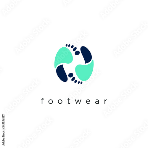 Footwear logo in fashion style design.