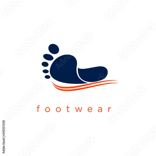 Footwear logo in fashion style design.