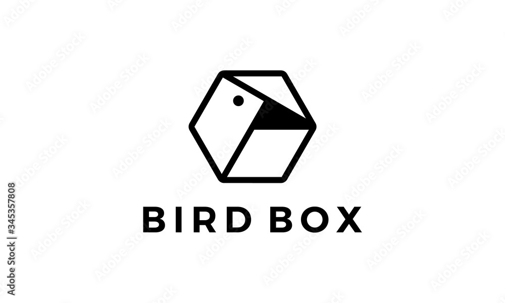 bird and box logo design concept bird and box logo design concept