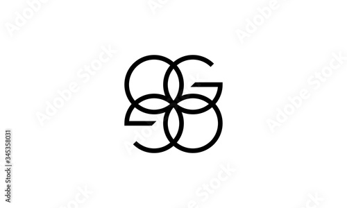 initial O and G with link connection logo design concept