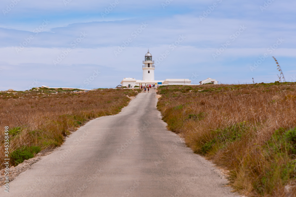 Way to the lighthouse (Faro de Cavalleria). Island of Menorca, Balearic islands, Spain Way to the lighthouse (Faro de Cavalleria). Island of Menorca, Balearic islands, Spain