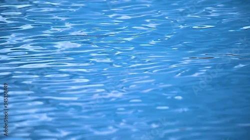 Beautiful blue water surface. Abstract background 3d render with animation waving of waterline.