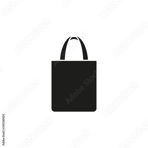 Shopping bag icon. Reusable shopping tote bag. Vector. Flat design.	